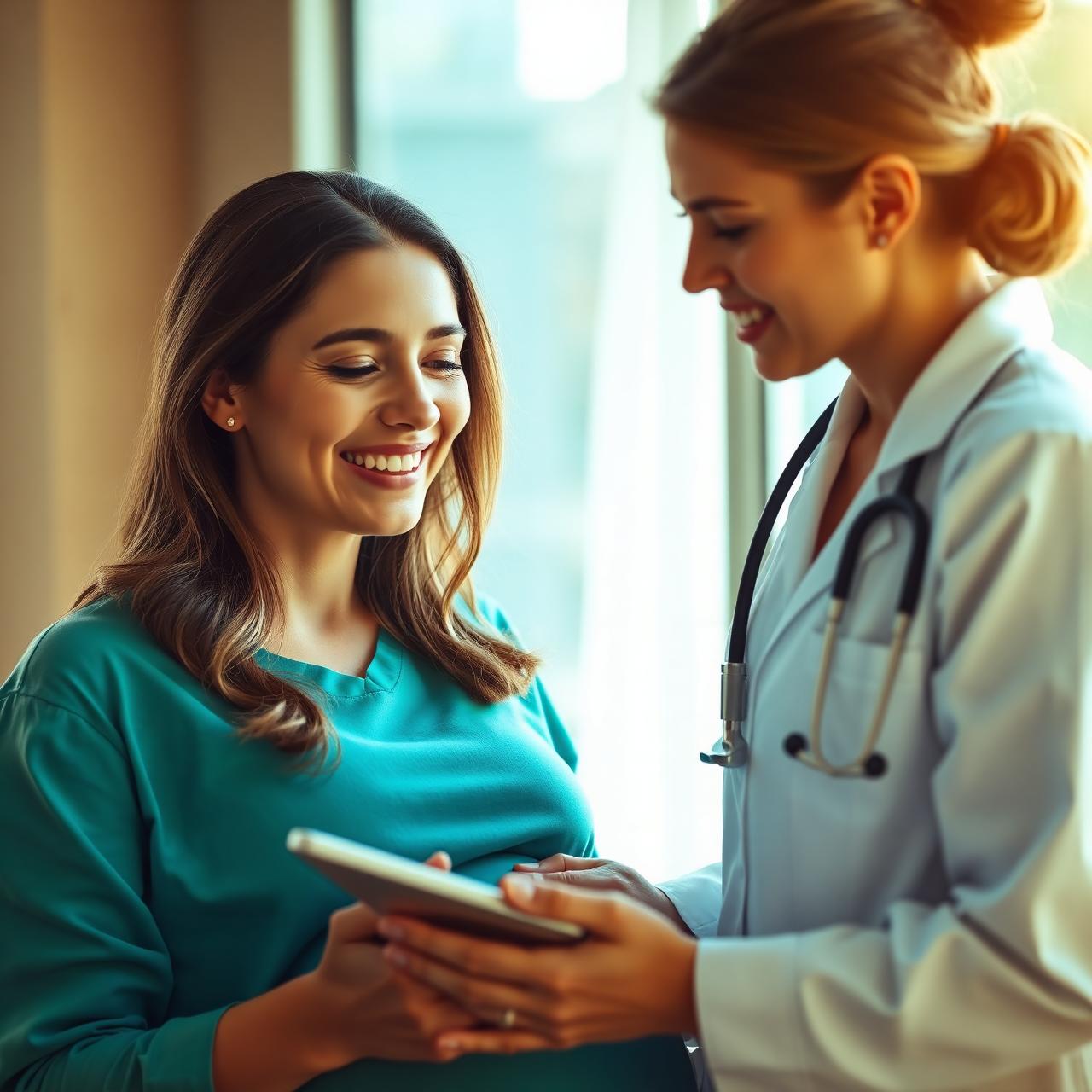 Enfermeira obstétrica atendendo gestante por telemedicina